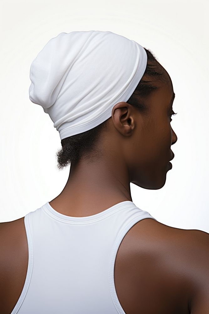 White fabric sport headband sports adult woman. AI generated Image by rawpixel.