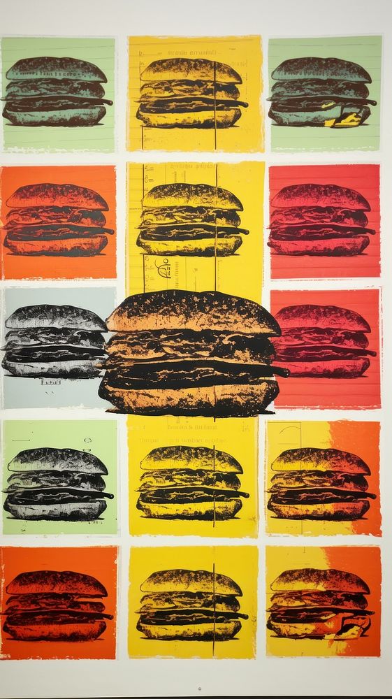 Burger sandwich food art. AI generated Image by rawpixel.