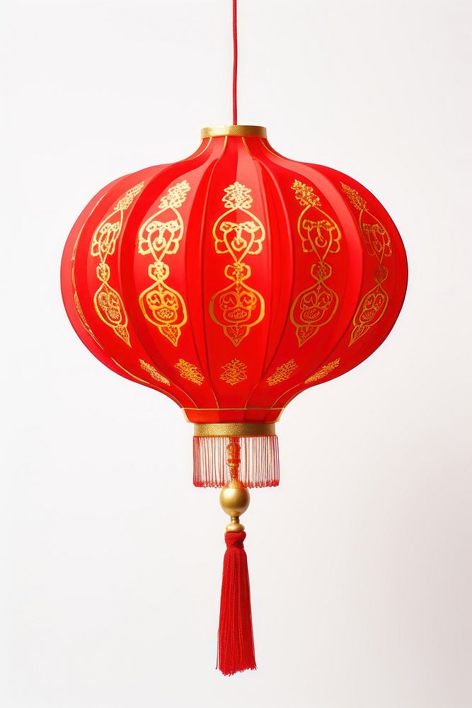 Red Chinese Lantern lantern lamp gold. AI generated Image by rawpixel.
