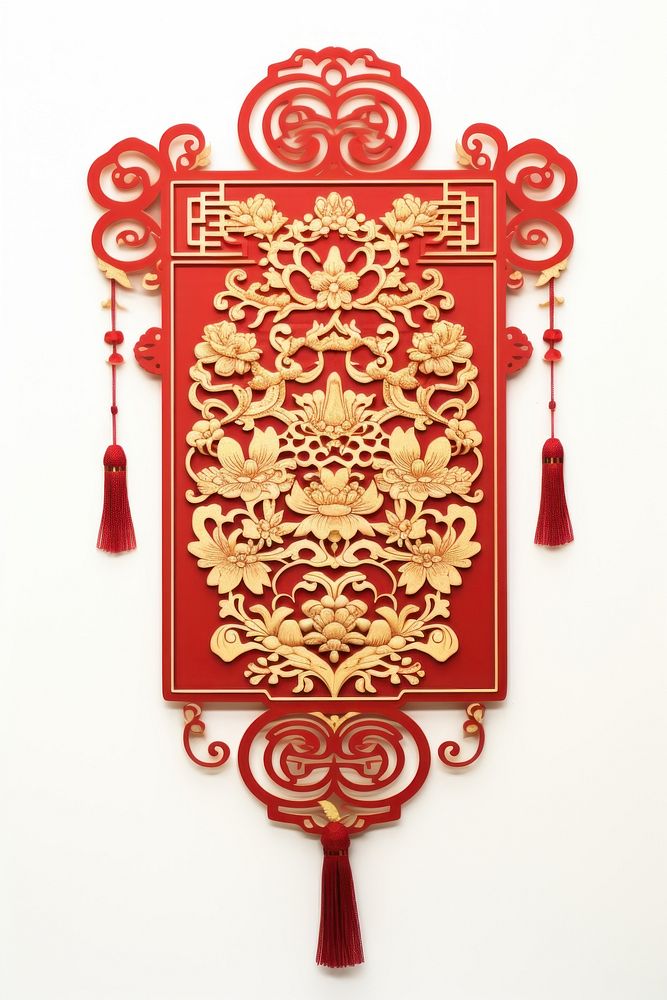 Paper door banner art chinese new year white background. AI generated Image by rawpixel.