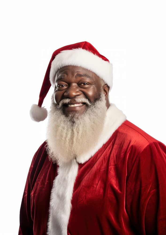 African Santa Claus christmas smiling adult. AI generated Image by rawpixel.
