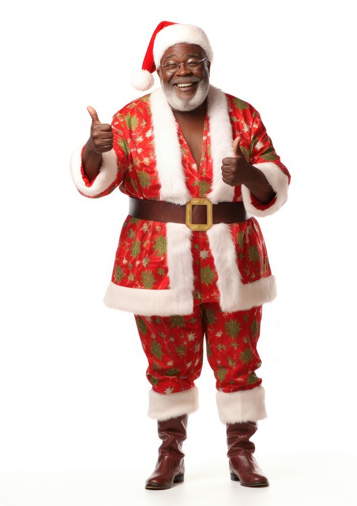 African Santa Claus costume smiling adult. AI generated Image by rawpixel.