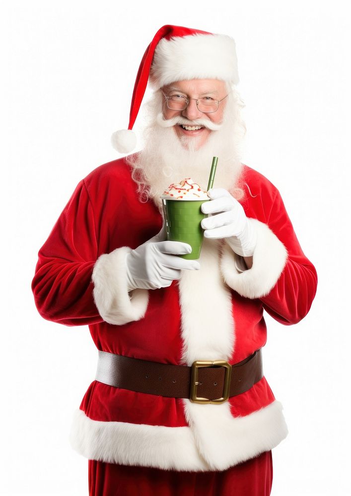 PNG Drinking christmas smoothie green. AI generated Image by rawpixel.