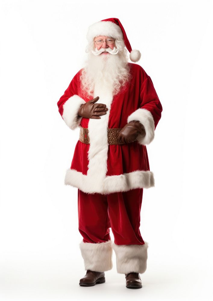 Skinny Santa Claus christmas white white background. AI generated Image by rawpixel.