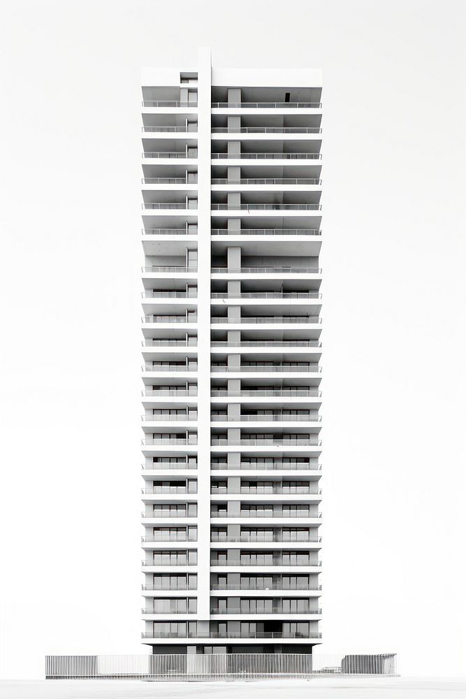 A modern high-rise building architecture city white background. AI generated Image by rawpixel.