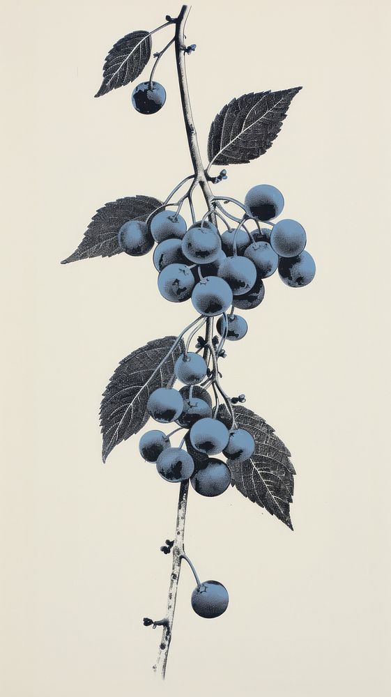 Blueberry grapes plant fruit. AI generated Image by rawpixel.