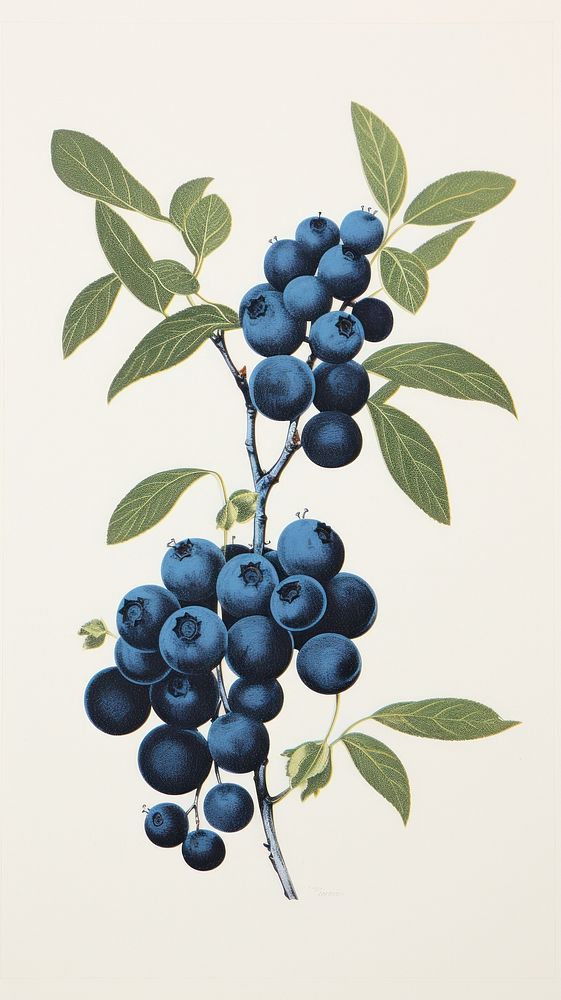 Blueberry grapes fruit plant. AI generated Image by rawpixel.
