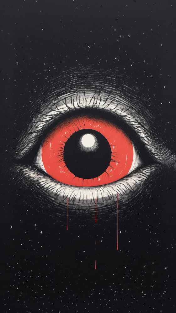 Eye ball red astronomy darkness. AI generated Image by rawpixel.
