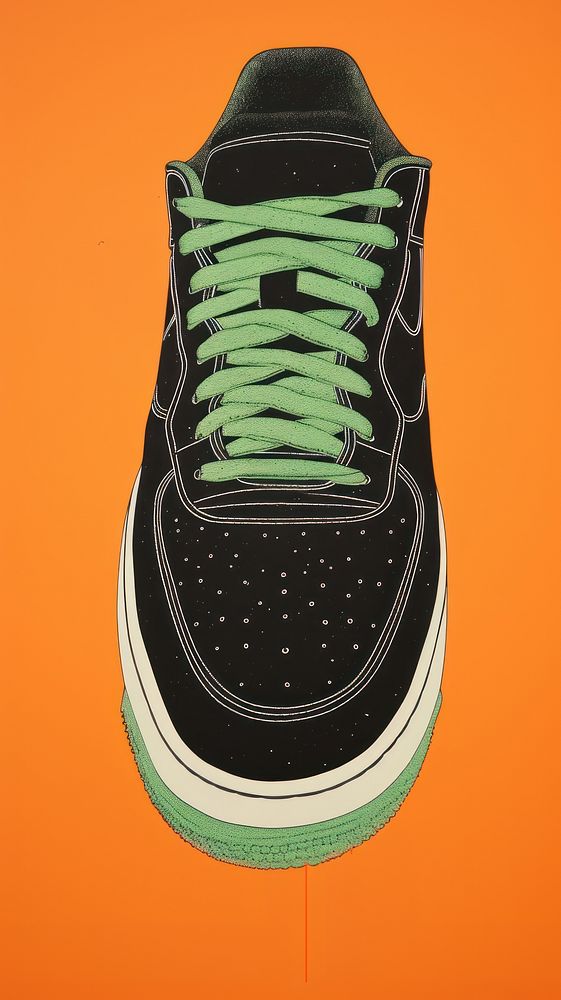 Sneaker footwear black green. AI generated Image by rawpixel.