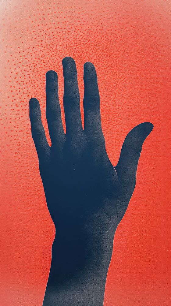 Red raise hand finger black blue. AI generated Image by rawpixel.