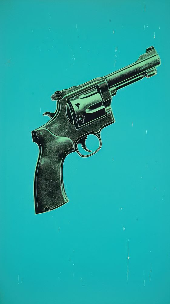Revolver handgun weapon blue. AI generated Image by rawpixel.