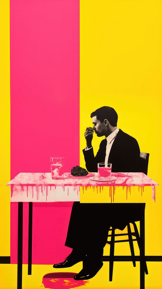 Breakfast furniture sitting yellow. AI generated Image by rawpixel.