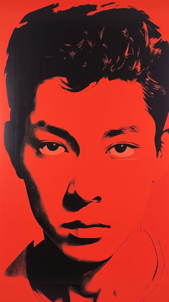 Red angry young chinese man adult art creativity. AI generated Image by rawpixel.