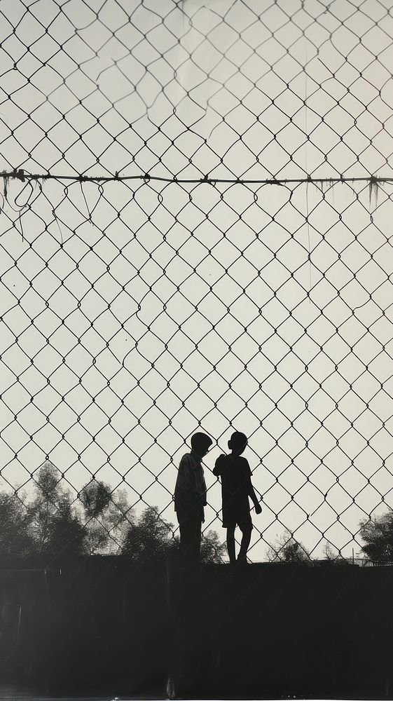 Photo chain link fence silhouette adult black