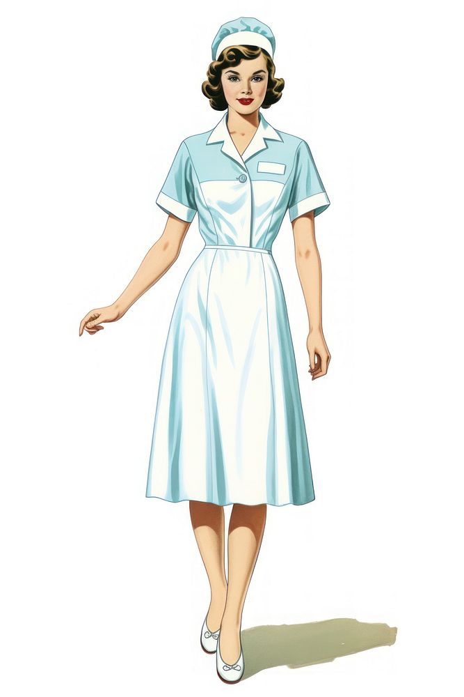 Nurse dress adult white background. AI generated Image by rawpixel.