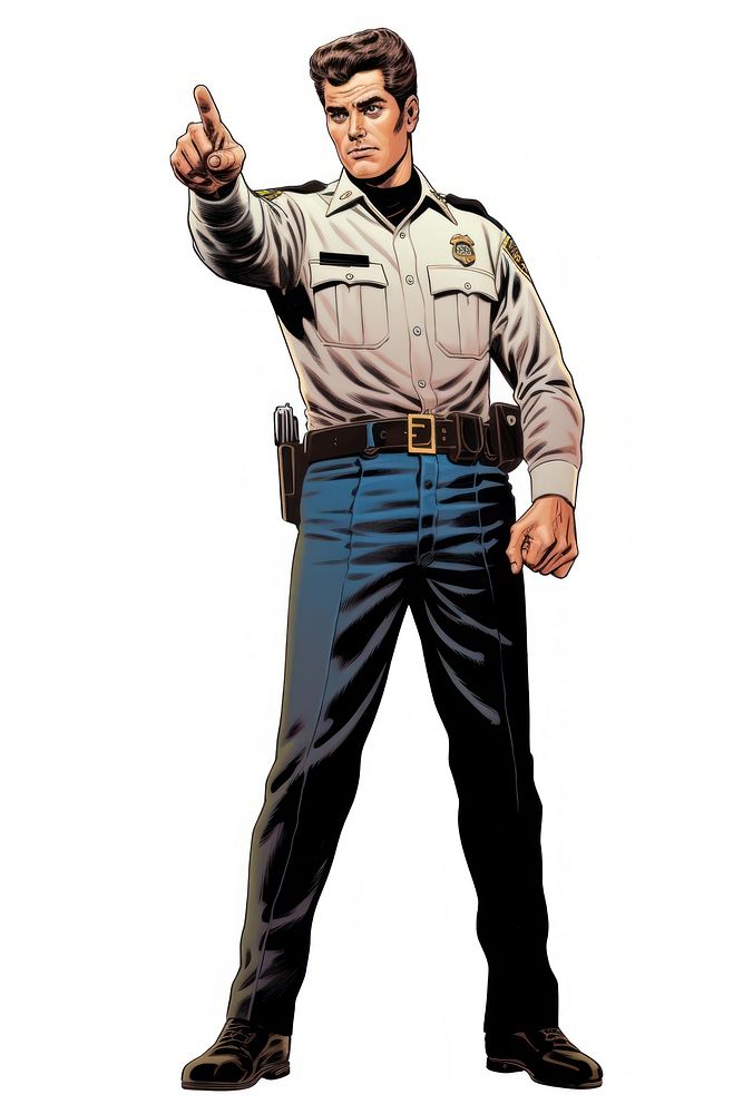 Police Officer officer adult white background. AI generated Image by rawpixel.