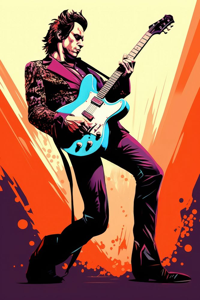 Musician guitar adult man. AI generated Image by rawpixel.