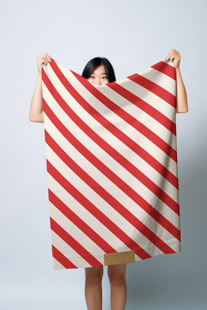 Red striped beach towel