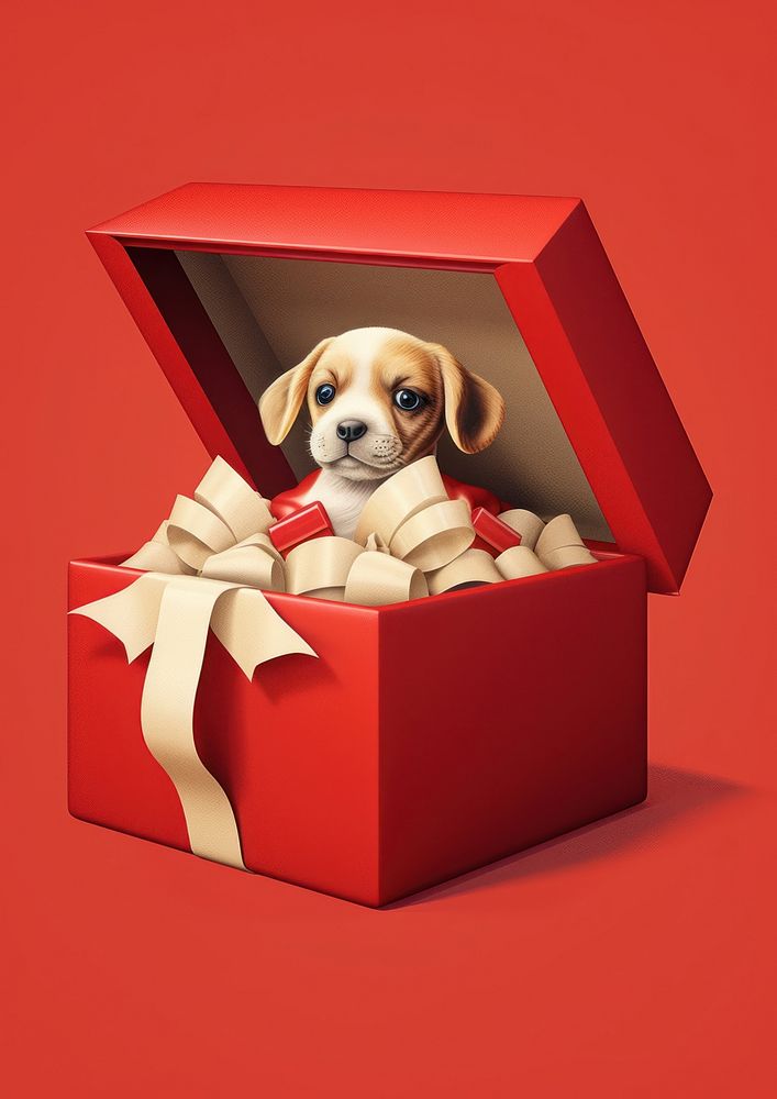 Puppy christmas animal mammal. AI generated Image by rawpixel.