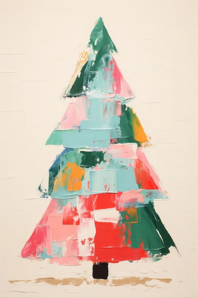 Christmas tree art christmas painting. AI generated Image by rawpixel.