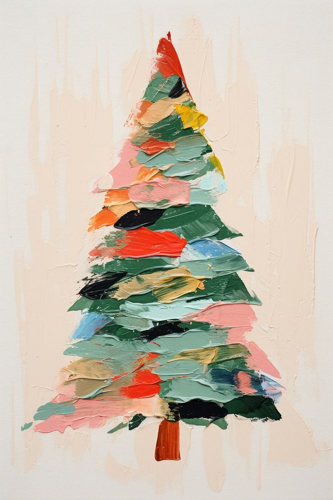 Christmas tree christmas art painting. AI generated Image by rawpixel.