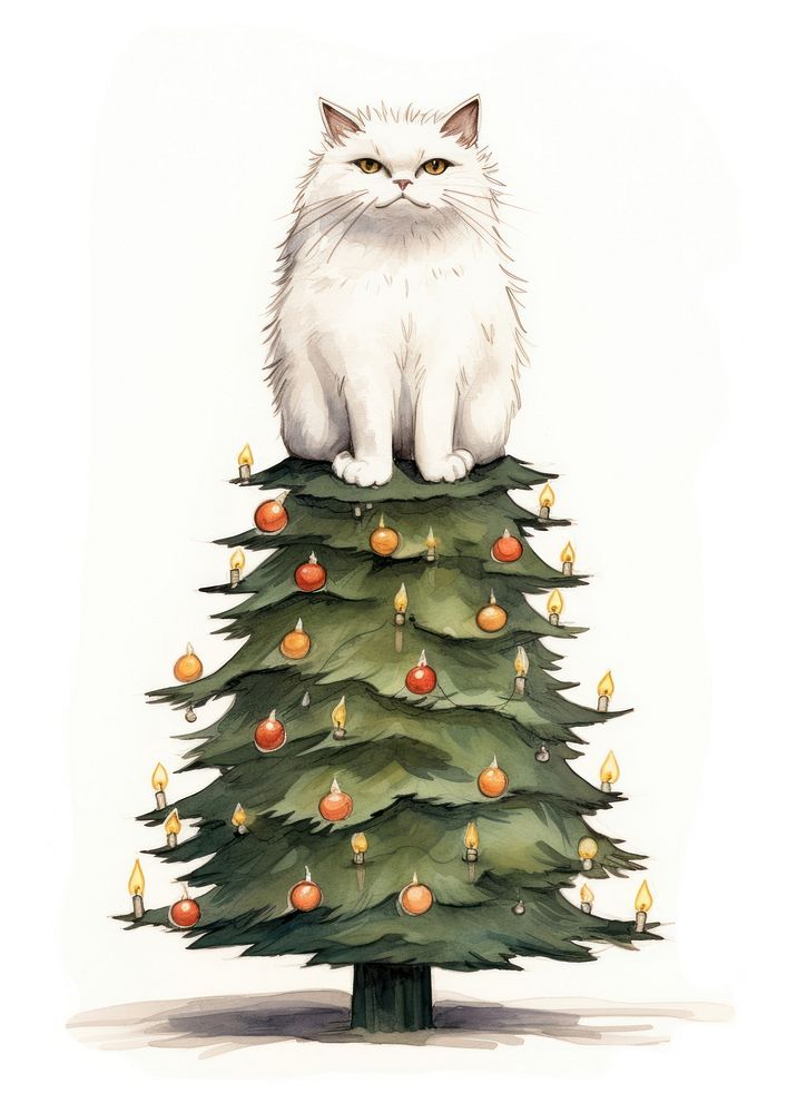 Christmas tree cartoon mammal. AI generated Image by rawpixel.