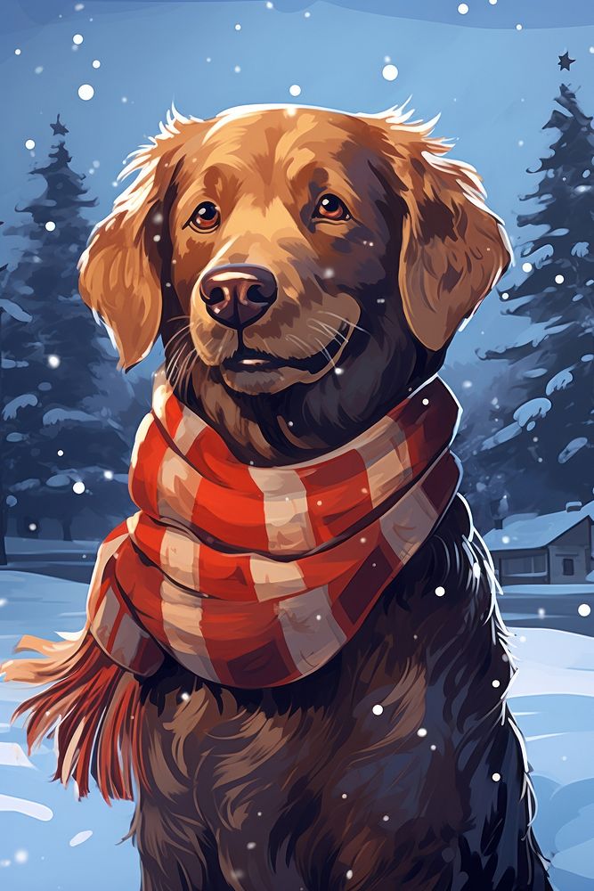 Scarf pet retriever portrait. AI generated Image by rawpixel.