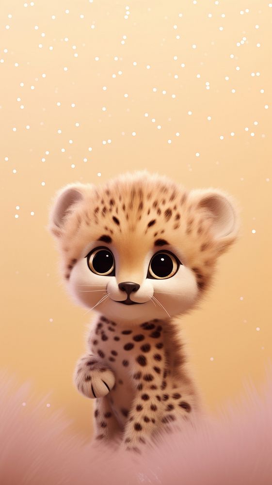 Cute cheetah animal wildlife cartoon. AI generated Image by rawpixel.