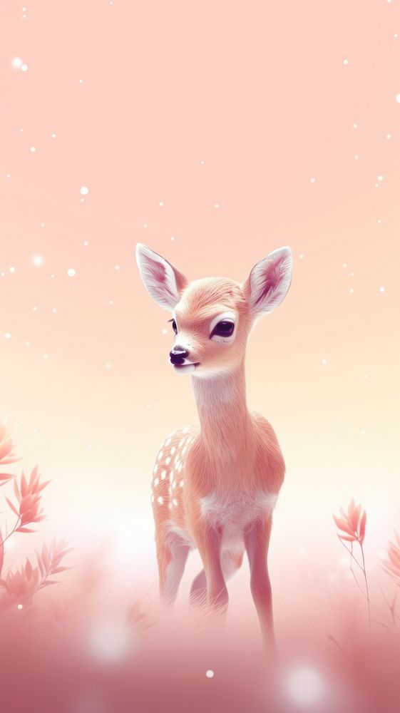 Cute deer animal wildlife cartoon. AI generated Image by rawpixel.