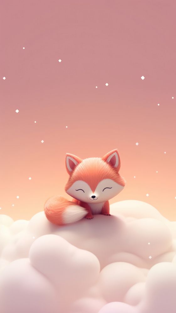 Cute fox cartoon nature relaxation. AI generated Image by rawpixel.