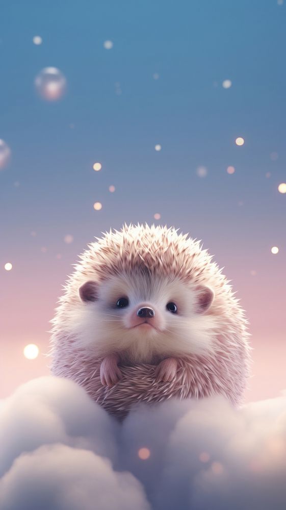 Cute hedgehog animal mammal nature. AI generated Image by rawpixel.