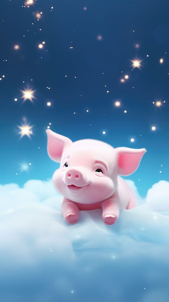 Cute pig animal cartoon mammal. AI generated Image by rawpixel.