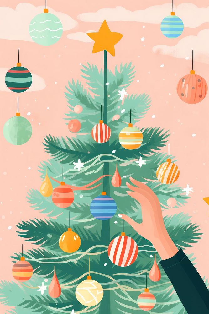 Christmas tree plant hand. AI generated Image by rawpixel.