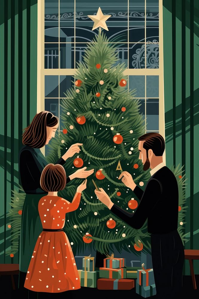 Christmas family adult event. AI generated Image by rawpixel.