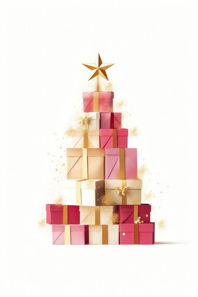 Gift christmas pink tree. AI generated Image by rawpixel.