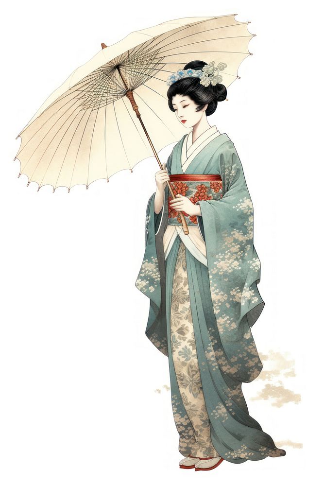 Woman holding umbrella fashion kimono adult. AI generated Image by rawpixel.