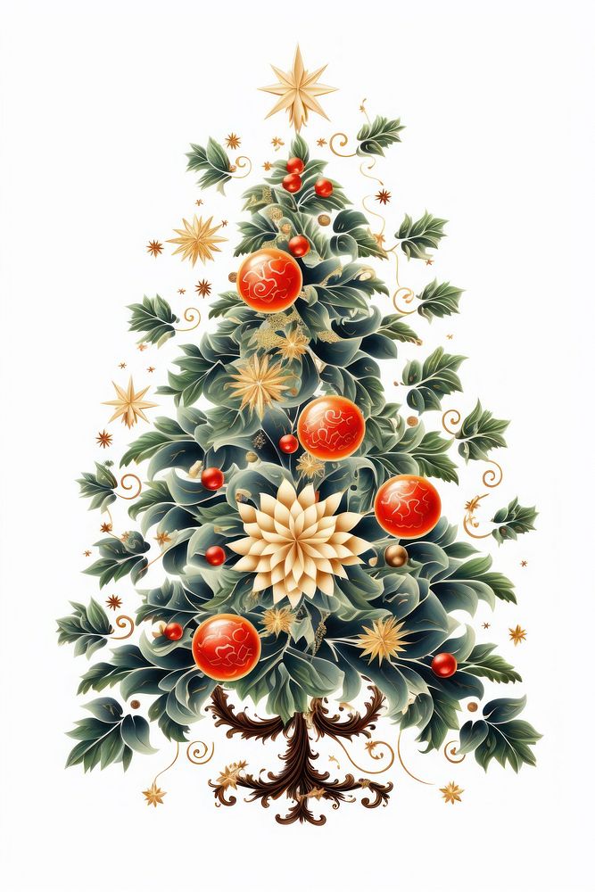 Christmas tree pattern white background celebration. AI generated Image by rawpixel.