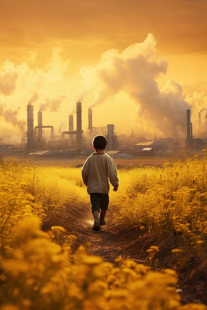 Pollution walking outdoors nature. AI generated Image by rawpixel.