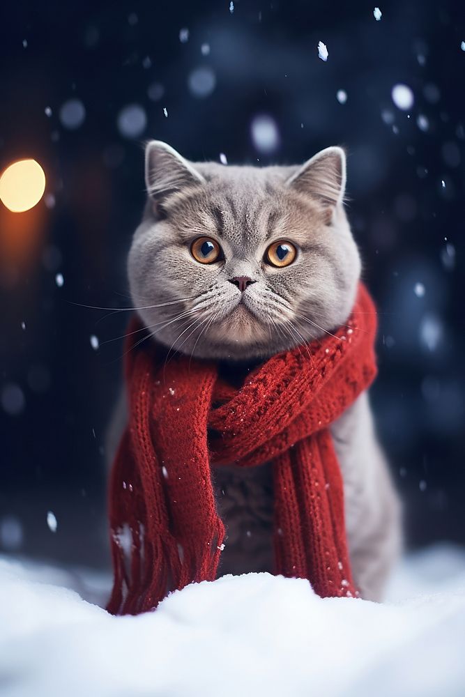 Portrait snow pet animal. AI generated Image by rawpixel.