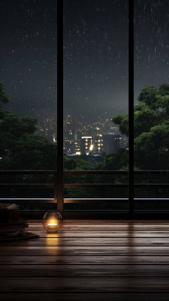 Comfy raining background architecture cityscape building. AI generated Image by rawpixel.