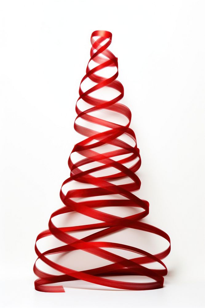 Christmas tree ribbon red white background. AI generated Image by rawpixel.