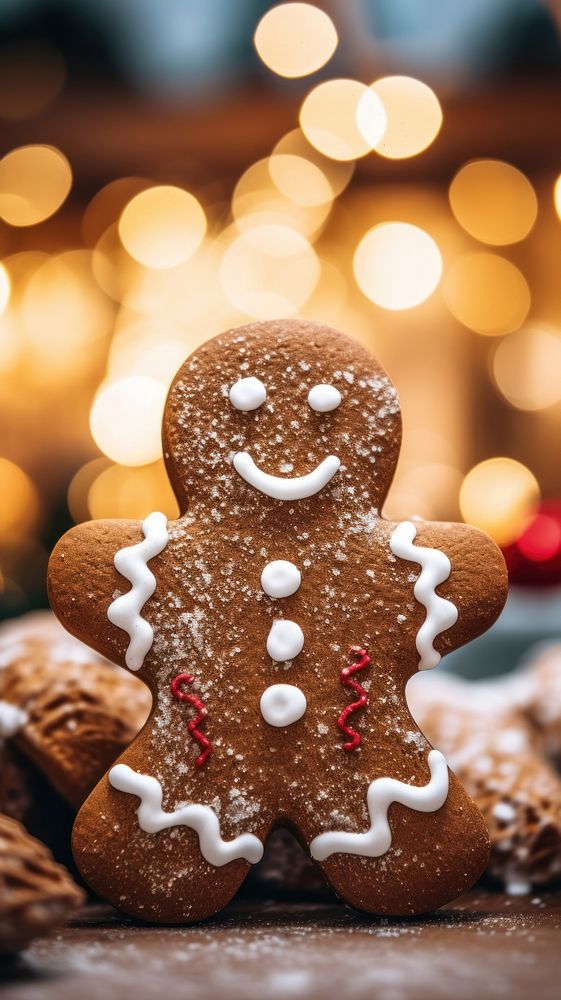 Christmas gingerbread man christmas dessert cookie. AI generated Image by rawpixel.