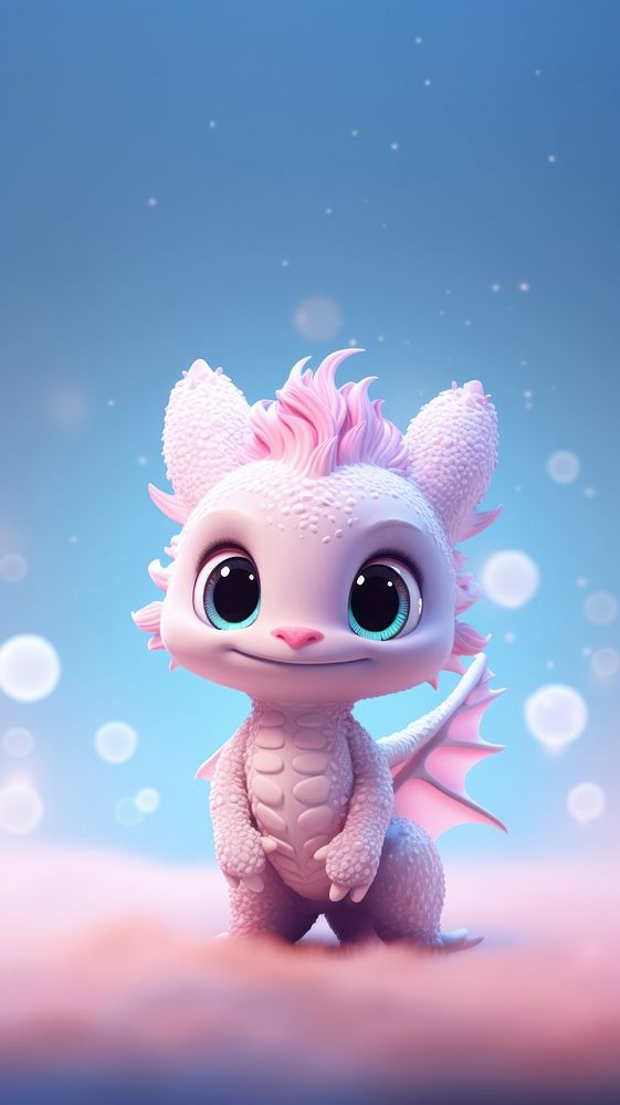Cute baby dragon cartoon animal toy. 