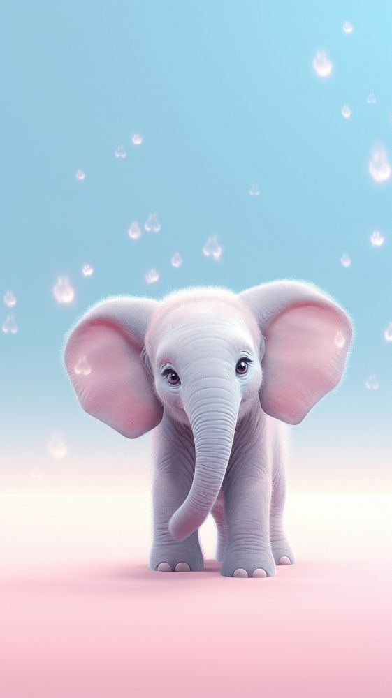 Cute baby elephant animal wildlife cartoon. AI generated Image by rawpixel.