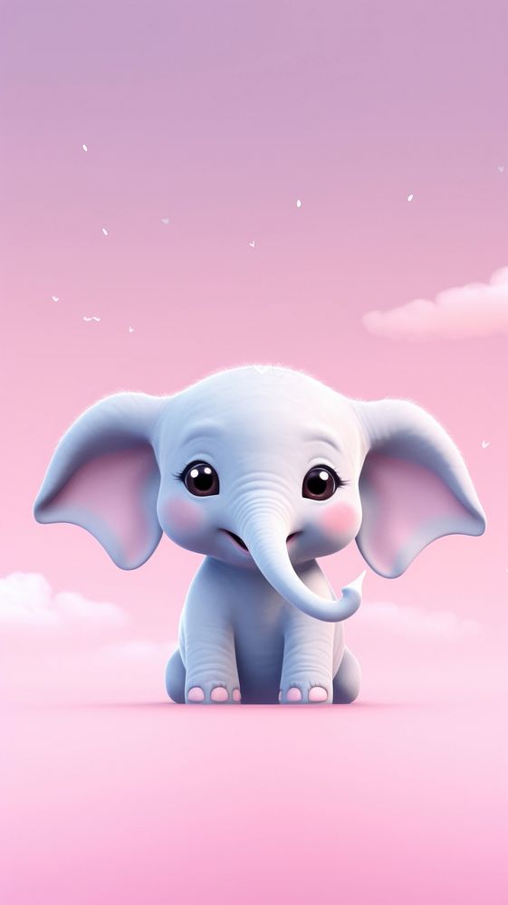 Cute baby elephant cartoon animal mammal. AI generated Image by rawpixel.