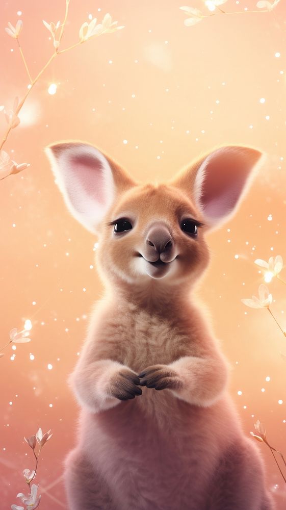 Cute baby kangaroo animal mammal pet. AI generated Image by rawpixel.