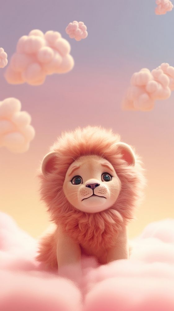 Cute baby lion cartoon animal toy. AI generated Image by rawpixel.