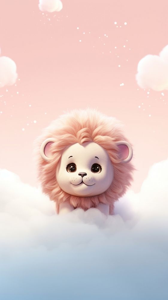 Cute baby lion cartoon animal toy. AI generated Image by rawpixel.
