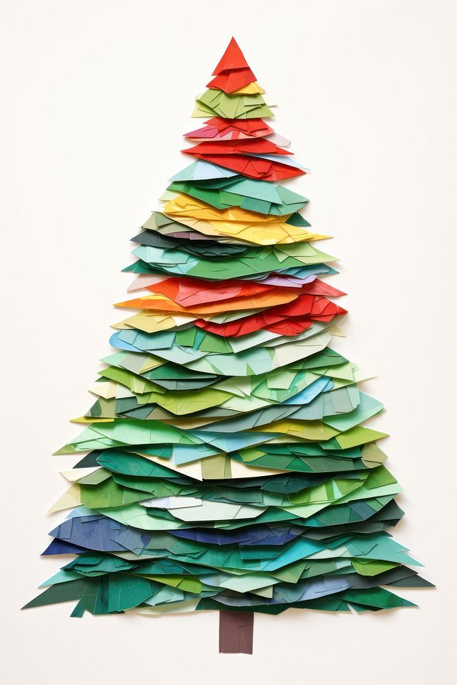 Christmas tree paper art origami. AI generated Image by rawpixel.