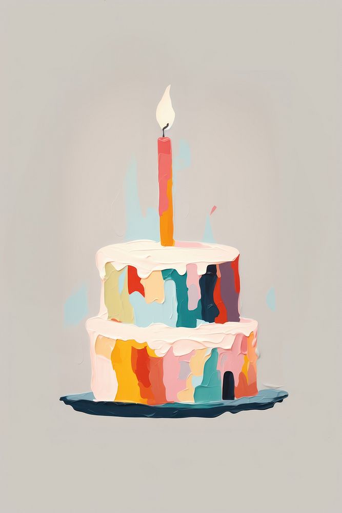 Brithday cake dessert candle food. AI generated Image by rawpixel.